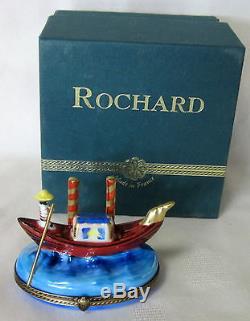 Rochard Limoges Gondola Venice Box Hand Painted France Bnib Porcelain Hinged