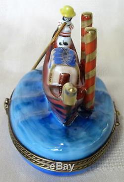 Rochard Limoges Gondola Venice Box Hand Painted France Bnib Porcelain Hinged
