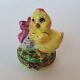 Rochard Limoges Peint Main Hand Painted Trinket Box Easter Chick