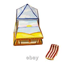 Rochard Limoges Peint Main Hand painted Trinket Beach Cabana