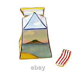 Rochard Limoges Peint Main Hand painted Trinket Beach Cabana