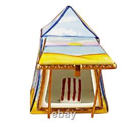 Rochard Limoges Peint Main Hand painted Trinket Beach Cabana