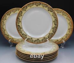 Royal Bavarian Hutschenreuther Limoges Decor Set of 8 Dinner Plates 22KGold