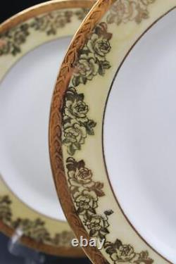 Royal Bavarian Hutschenreuther Limoges Decor Set of 8 Dinner Plates 22KGold