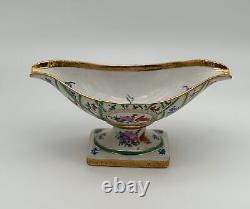 Royal Limoges Hand-Painted Porcelain Bowl with Floral Design and Gold Accents