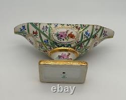 Royal Limoges Hand-Painted Porcelain Bowl with Floral Design and Gold Accents