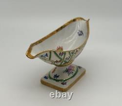 Royal Limoges Hand-Painted Porcelain Bowl with Floral Design and Gold Accents