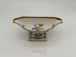 Royal Limoges Hand-Painted Porcelain Bowl with Floral Design and Gold Accents