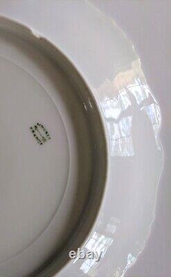 (SET OF 4) Vintage P&b Limoges Dinner Plates Hand Painted 9.5 Gold Trim