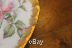 Set 12 Haviland Limoges Handpainted Rose Flower Gold Enameled Salad Plate Naudin