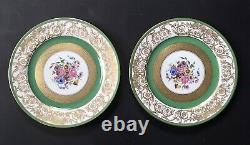 Set 6 CA Ahrenfeldt Limoges Antique HandPainted Gold Encrusted Plates 8 3/4D