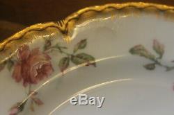 Set 6 Haviland Limoges Handpainted Rose Gold Enamel Salad Plate Naudin Sch 257