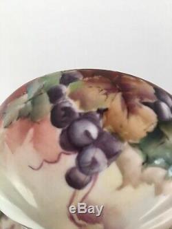 Set Of 4 Limoges Hand Painted Punch Cups with Berries Currants Artist Signed