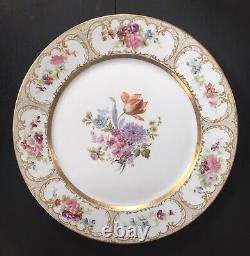 Set Of 7 Antique WG & Co Limoges France William Guerin Floral Dinner Plates 10D