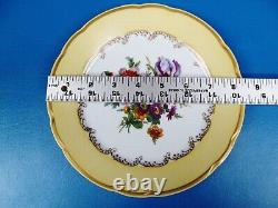 Set Of Four (4) Hand Painted Limoges France Floral & Gold Decorative Plate