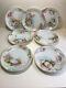 Set Six J P L France Hand Painted Sea Shell Ocean Oyster Hand Painted Plates