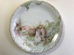 Set SIX J P L FRANCE HAND PAINTED SEA SHELL OCEAN OYSTER HAND PAINTED PLATES