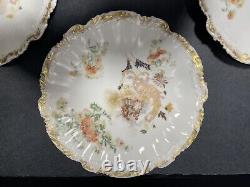 Set of4-Antique Limoges LS&S-8 1/2 Plates Hand Painted Gilted withCourting Couple