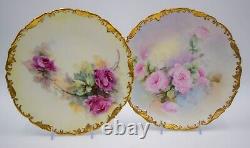 Set of 10 Limoges France Hand Painted Dessert- Cabinet Plates Circa 1900