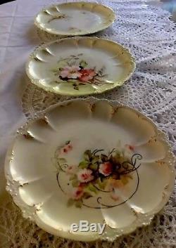 Set of 3 Plates Gerard Dufraisseix & Abbot Limoges French Hand Painted GDA