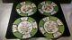 Set Of 4 Limoges Plates Hand Painted Signed Flower Orchid Green 10 ½ Exquisite