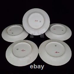 Set of 5 Antique Limoges LS&S Hand Painted Tribal Mythical Stencil Plates 8-3/8