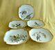 Set Of 5 Antique T&v Limoges France Hand Painted Plate/dish Bird With Gold Gilt