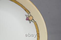 Set of 5 Limoges Hand Painted Signed Luella Fogelsanger Fruit & Gold Plates 1919