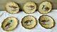 Set Of 6 Antique Limoges France Handpainted Game Plates Sgn. Norys