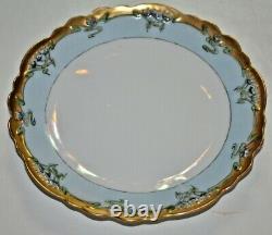 Set of 6, Antique BMdeM Limoges France Hand Painted and Gilded Plate 8.75