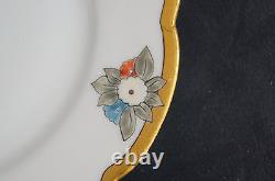 Set of 6 Bawo & Dotter Hand Painted Art Nouveau Floral & Gold 6 1/4 Inch Plates