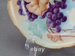 Set of 6 Limoges Hand Painted Grapes & Gold 5 3/4 Inch Dessert Bowls Circa 1905