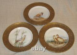 Set of 6 PL Limoges Hand Painted Bread Plates with Birds