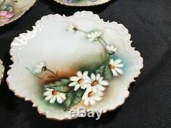 Set of 9 Rosenthal Bavaria Hand Painted Floral Plates McCormick Scalloped 6-3/4