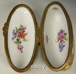 Sevres France Porcelain Hand Painted Raised Gold Oval Box Artist Signed