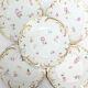 Six H & Co. Limoges Hand Painted Dessert Plates With Pink Roses Schleiger Pc
