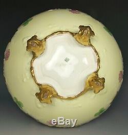 Stouffer Limoges Hand Painted Clover Gold Gilt Footed Centerpiece Bowl Artist
