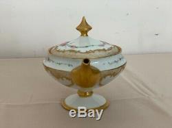 Stunning Coiffe Limoges France 1891-1914 Hand Painted Lidded Chocolate/tea Pot