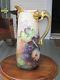 Stunning Limoges Grapes Hand Painted Pitcher/tankard Dragon Handle