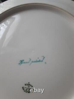Stunning Vintage J Pouyat Limoges France Hand Painted Artist Signed Scenic Plate