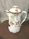 Tv Limoges Hand Painted 10 Chocolate Pot Withlid Flowers/gold Trim