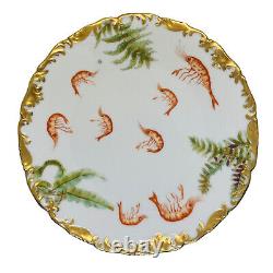 TV Tressemann & Vogt Antique 1890's French Limoge RARE 8 3/8 Salad Plate Shrimp