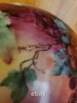 T&V France Depose Antique Centerpiece Bowl Hand Painted Grapes