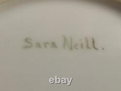 T&V Limoges Antique Hand Painted Signed Plate 8 1/2 Floral signed Sara Neill