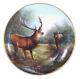 T&v Limoges Hand Painted 12 Charger Plate Signed Listed Artist Elk In Woods