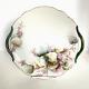 T&v Limoges Hand Painted Porcelain Oval Tray Gold Gilt Edges Pink Wild Flowers