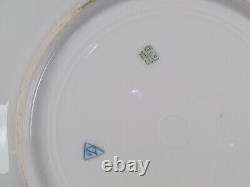 T&V Limoges Hand Painted Raised Gold Monogram & Floral Antique Cake Plate