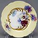 T&v Limoges Hand Painted Signed Ada Lough Yellow Purple Pansies Gold 8 3/8 Plate
