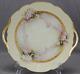 T&v Limoges Hand Painted Signed Sherratts Pink Rose Yellow & Gold Cake Plate