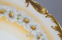 T & V Limoges TRV18 Hand Colored Daisy Pattern 12 1/2 Inch Charger C. 1907-1919
